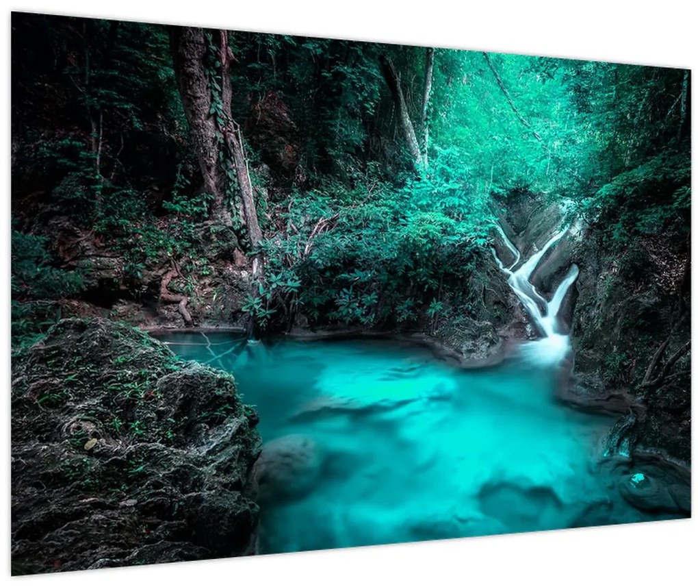 Obraz - Tyrkysové jazero (90x60 cm)