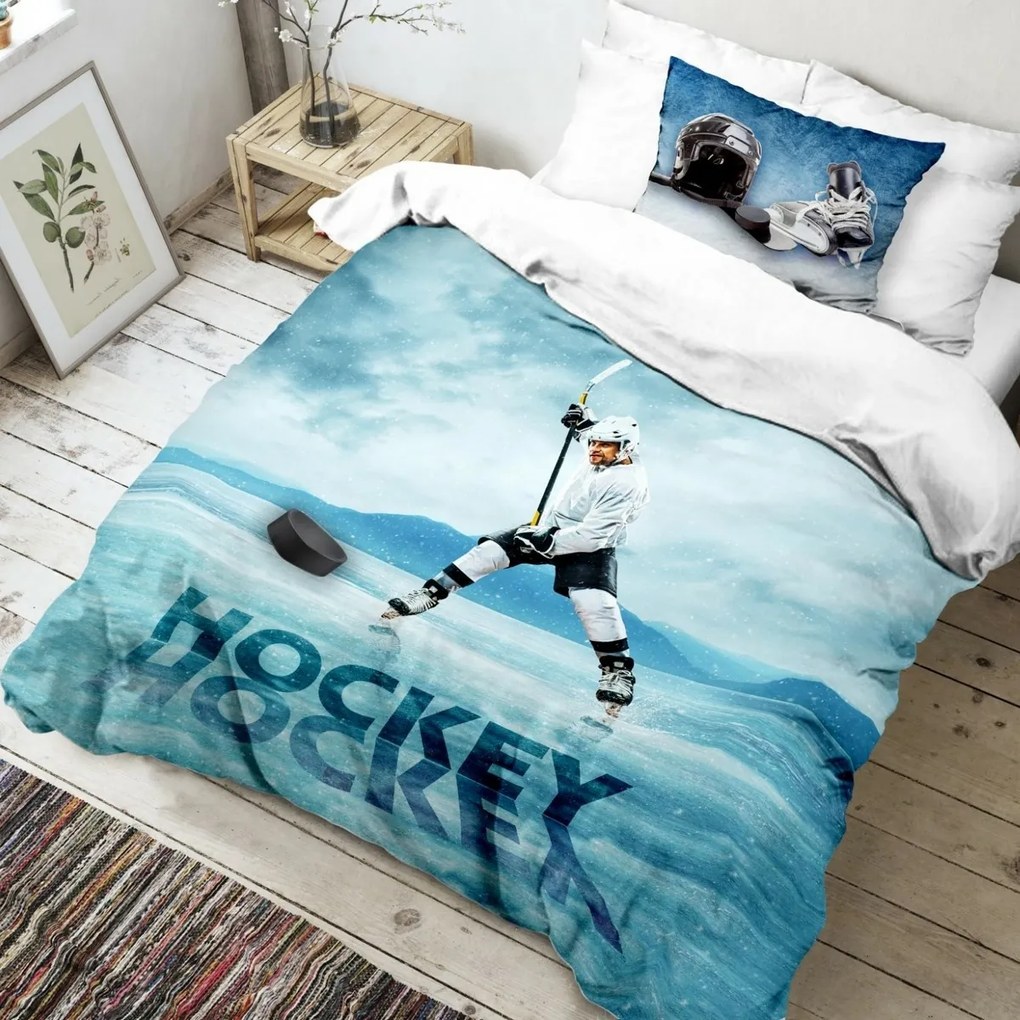 Kvalitex Bavlnené obliečky Hokej 3D, 140 x 200 cm, 70 x 90 cm
