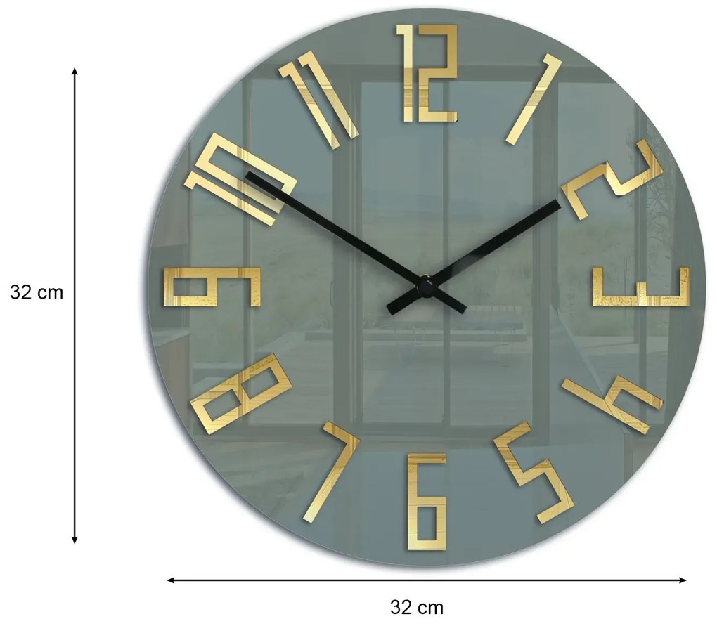 Nástěnné hodiny Slim 32 cm zlaté/šedé