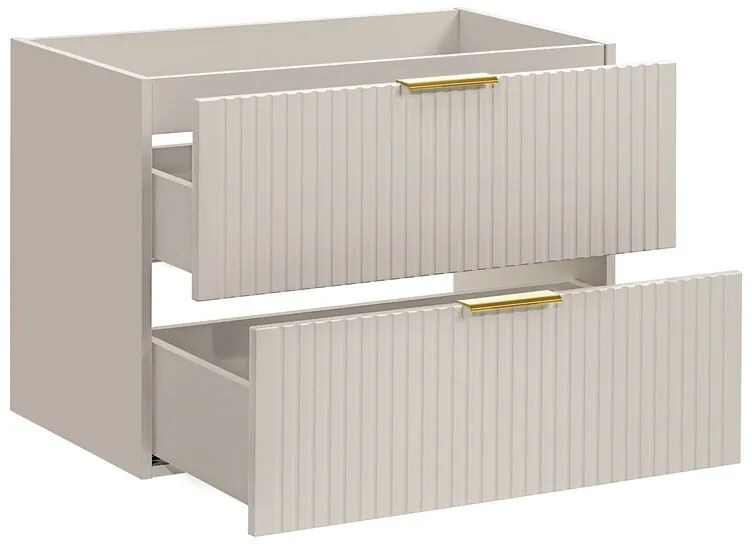 Závesná skrinka Adele Cashmere Sky so zápustným umývadlom 80 cm kašmír/biela