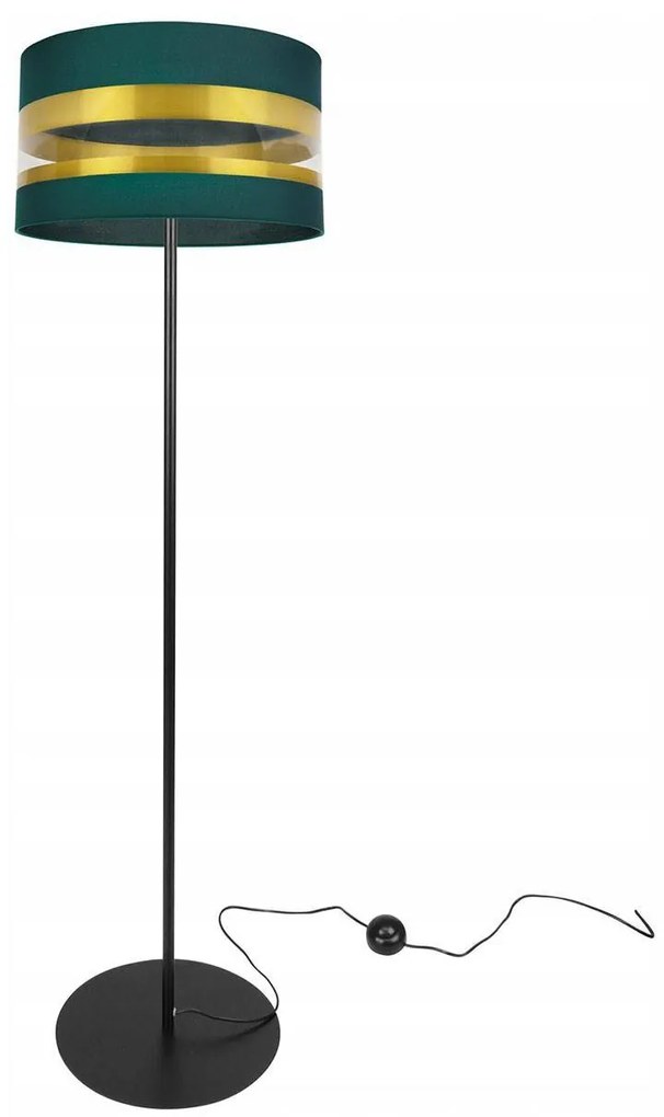 Stojacia lampa Intense Gold, 1x textilné tienidlo (výber zo 6 farieb), (výber z 3 farieb konštrukcie), (fi 35cm), o