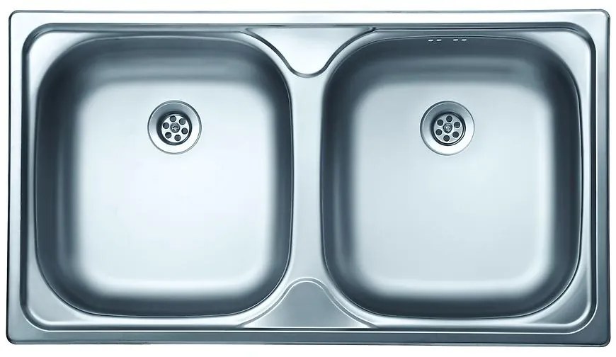 Zápustný drez N-189 2K 435/780 +sifón