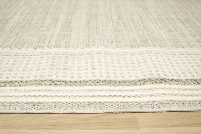 Koberec Cotton C117 rám, krémový / sivý