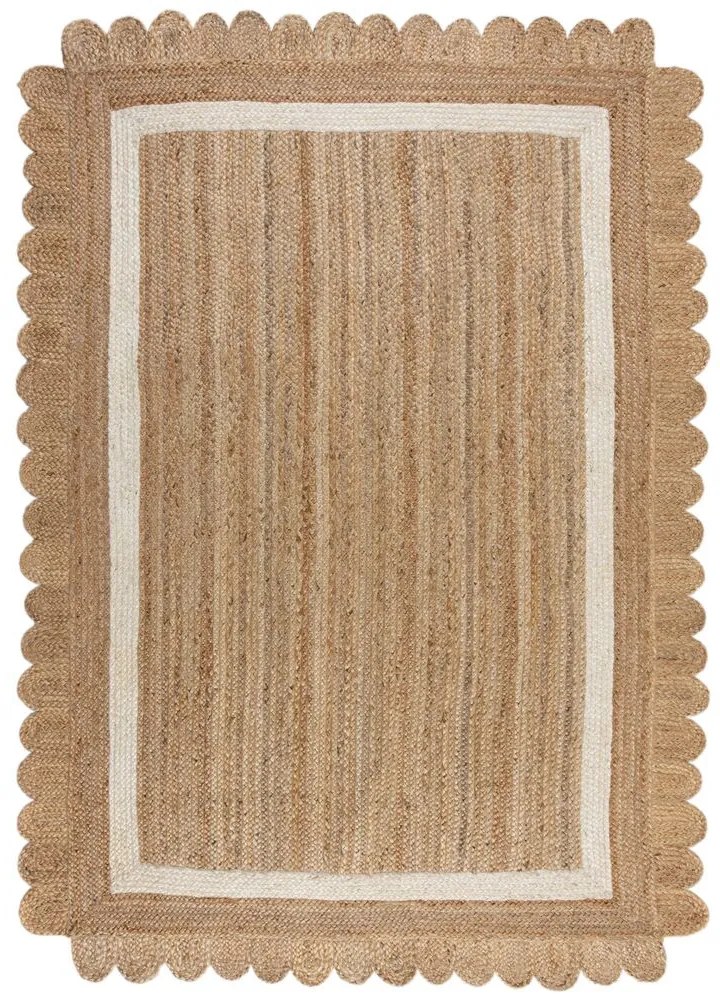 Flair Rugs koberce Kusový koberec Grace Jute Natural/White - 160x230 cm