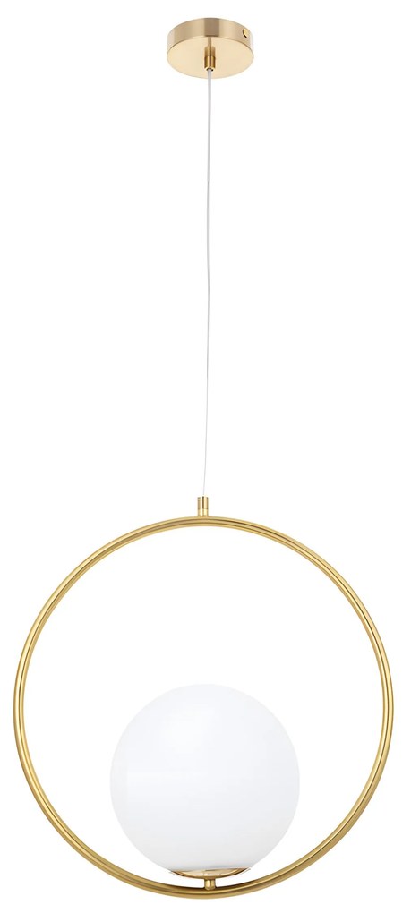 Toolight Toolight, stropná lampa visiaca sklenená guľa z bieleho zlata G109-1W Gold, OSW-09734