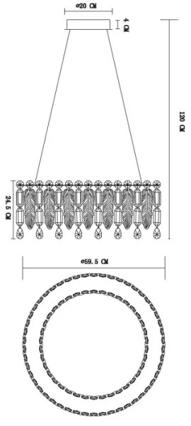 Globo 67176-58 - Závesný LED luster na lanku KLUNKA LED/58W/230V 2700-6000K + DO