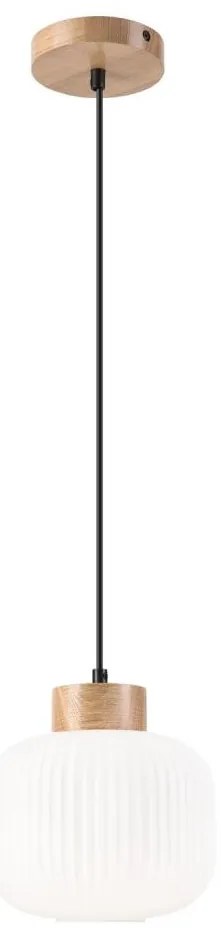 Luster na lanku HARMONY 1xE27/15W/230V pr. 20 cm biela/dub