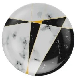 24-dielna jedálenská súprava, čierna/biela/zlatá, porcelán