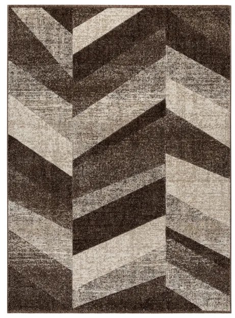 Koberec FEEL 5673/15044 HERRINGBONE hnedý / béžový / krémový / sivý