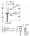 Grohe Eurocube E - Infračervená elektronická umývadlová batéria so zmiešavacím zariadením a s nastaviteľným obmedzovačom teploty, chróm 36440000