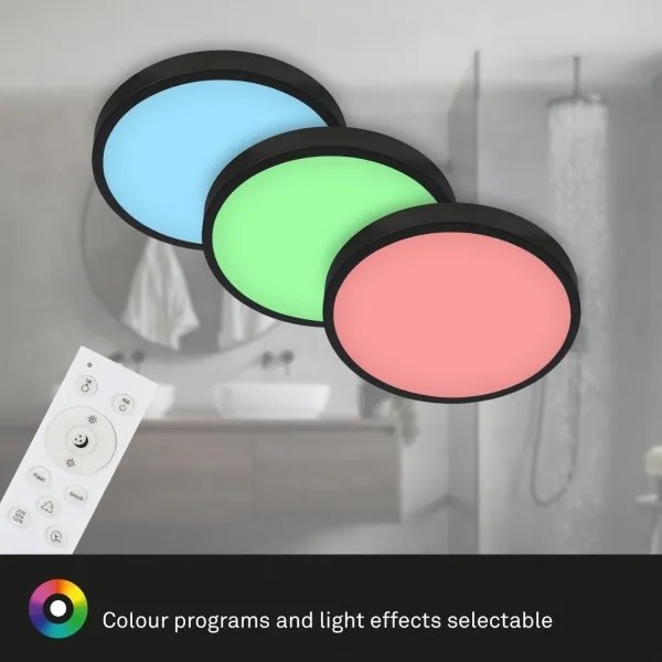 Briloner 3709-015 - LED RGBW Stm. stropné svietidlo LED/22W/230V čierna + DO