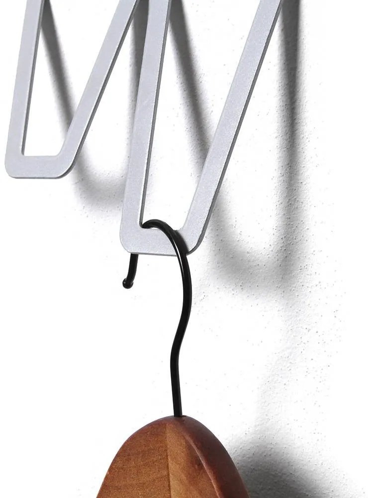 Nástenný designový vešiak dvojitý, sivá