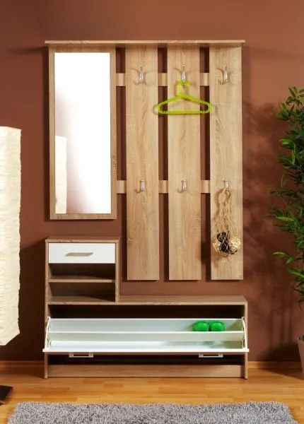 Predsieňová stena Vincent, dub sonoma/biela