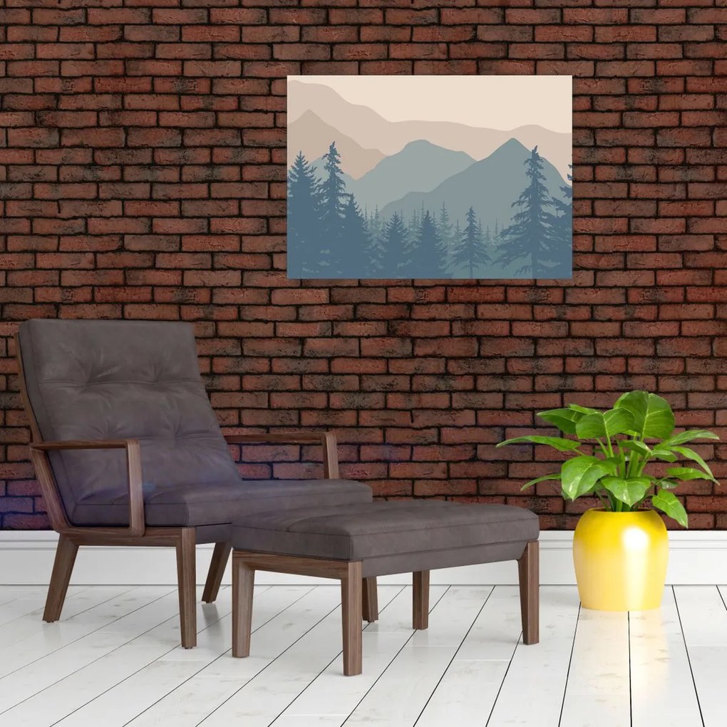 Obraz - Tyrkysové hory N⁰2 (70x50 cm)