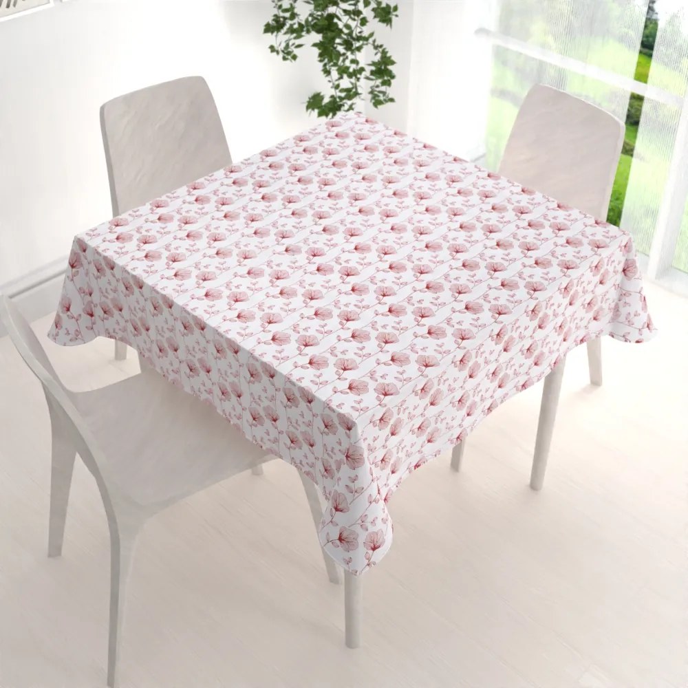 Biante Bavlnený štvorcový obrus Sandra SA-253 Červené poľné kvety 70x70 cm