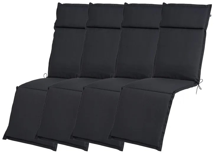 Livarno home Polstrovaná podložka na kreslo Houston, antracitová, 4 kusy  (800006037)