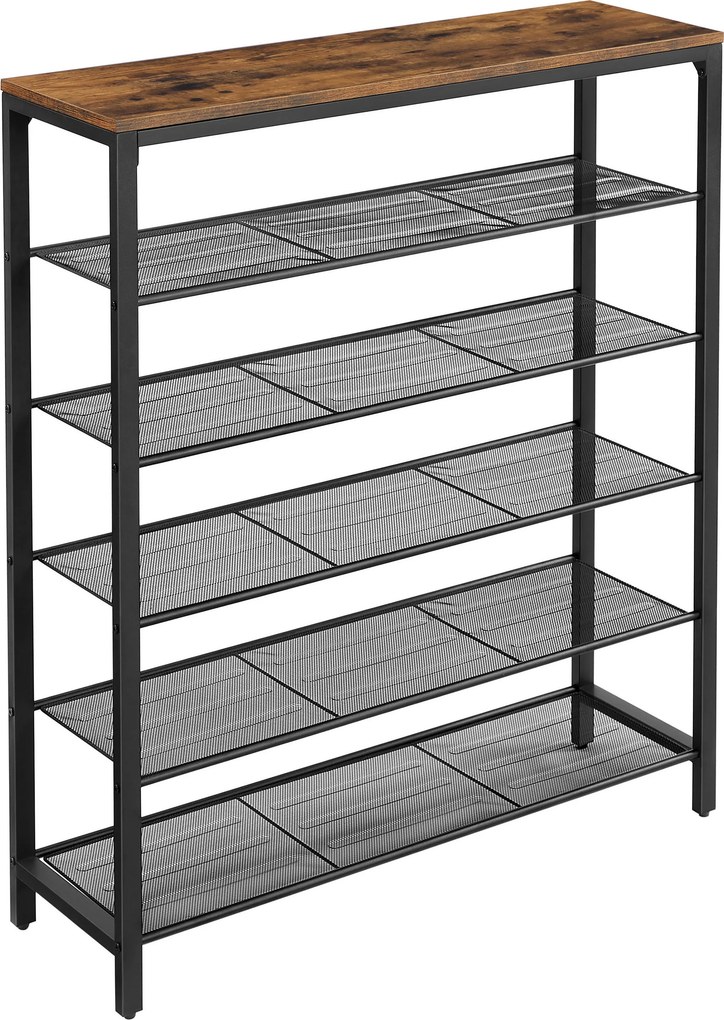 XXXLutz REGÁL NA TOPÁNKY, hnedá, čierna, 100/110/30 cm Boxxx - Online Only drobný nábytok - 002543012501