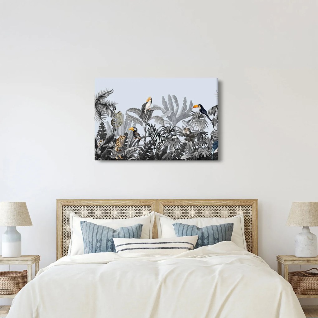 Obraz - Ilustrovaná džungľa (90x60 cm)