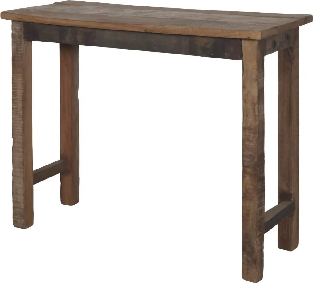 Hnedý antik konzolový stôl Grimaud z recyklovaného dreva Nature – 91*36*75 cm