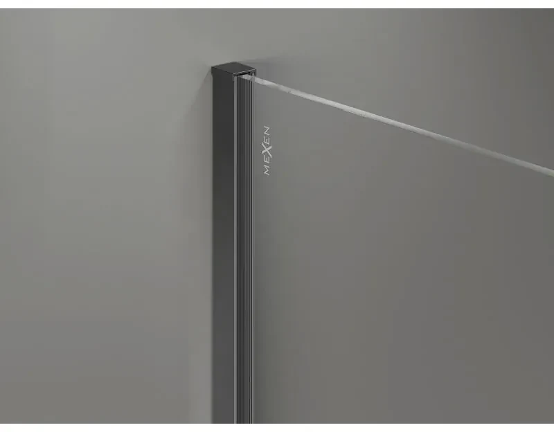 Mexen, Mexen Kioto-X sprchová stena 80 x 200 cm, mráz 10 mm, pištoľový kov - 800-080-101-95-30-X
