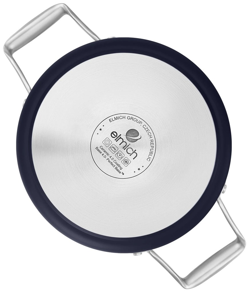 Elmich Nepriľnavý keramický hrniec Vital Ø 24 cm (6.3L) - tmavo modrá