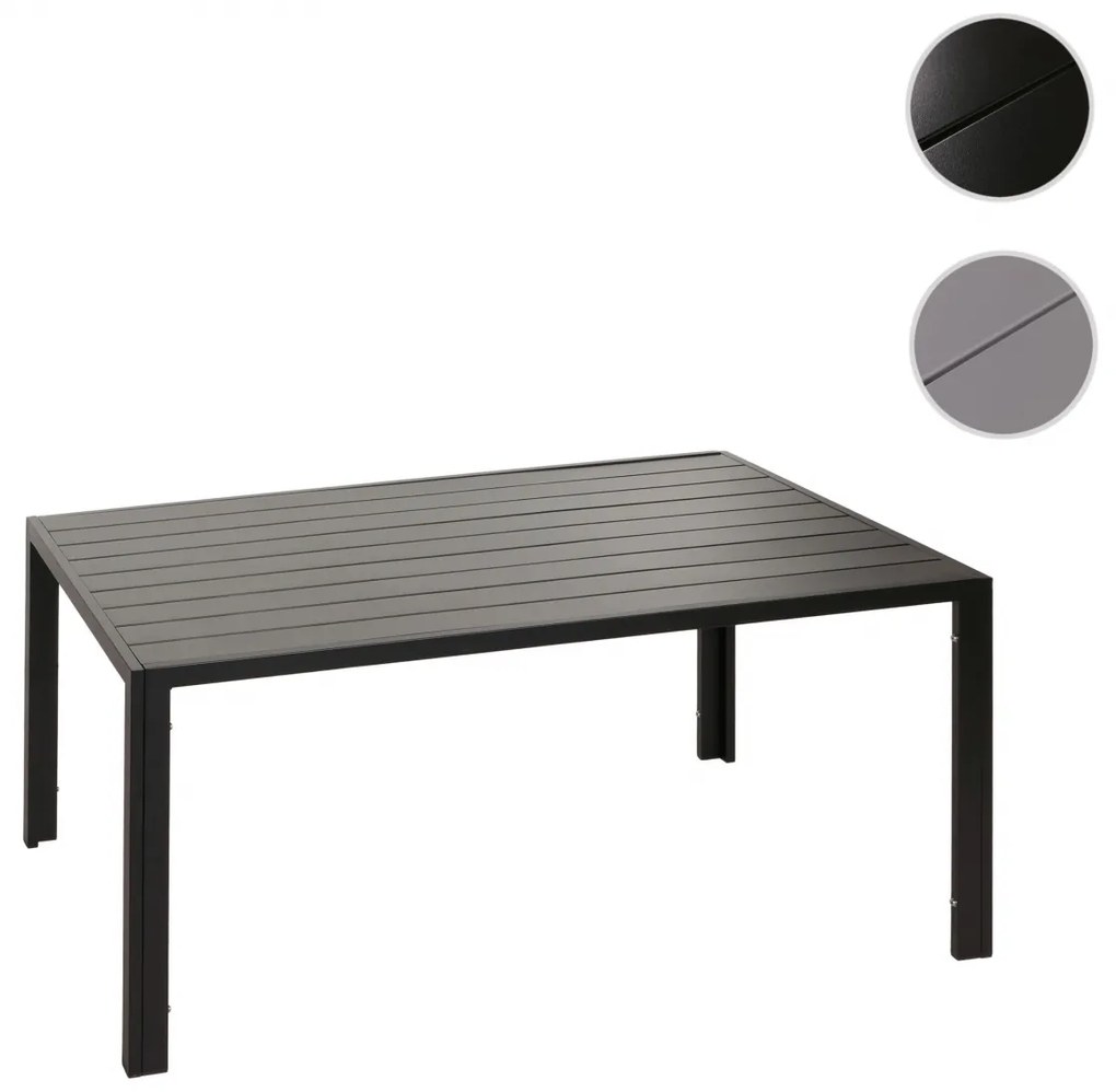 Záhradný stôl HWC-N40, hliník, 140x80cm - svetlo sivá