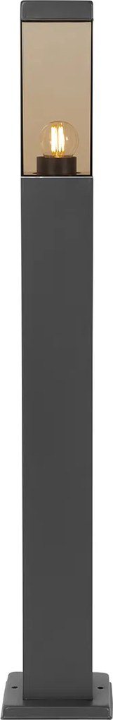 Inteligentné vonkajšie stĺpikové svietidlo tmavosivé s dymovým sklom 80 cm vrátane WiFi P45 - Malios