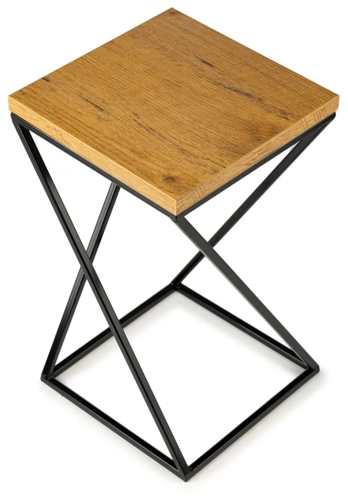 Kvetinový stojan LOFT III 40 cm čierny/dub lancelot