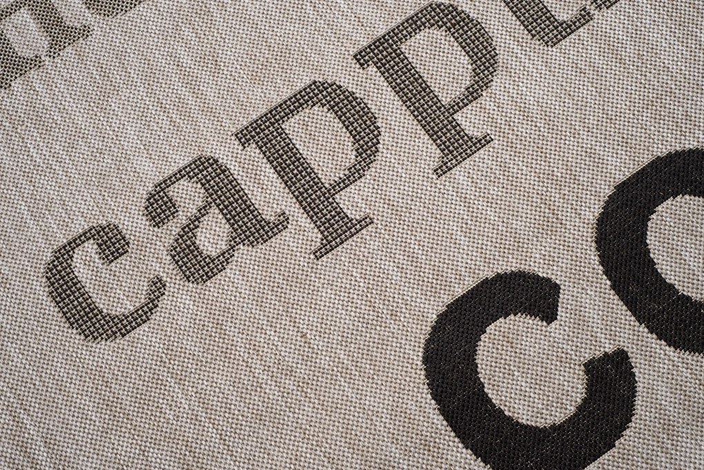 Sisalový PP koberec COFFEE - sivý/čierny