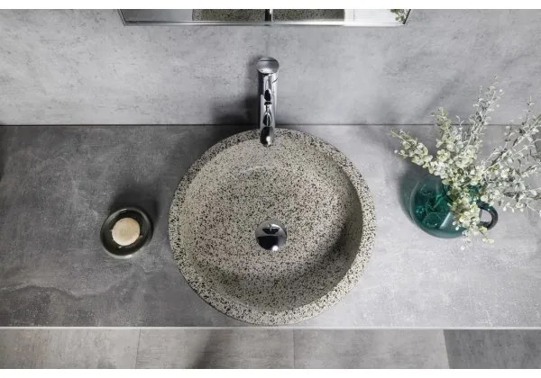 Sapho - Umývadlo na dosku PRIORI pr. 41 cm biela/šedá