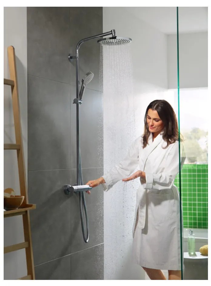 Hansgrohe Crometta S, showerpipe 240 1jet EcoSmart 9 l/min s termostatom, chróm, HAN-27268000
