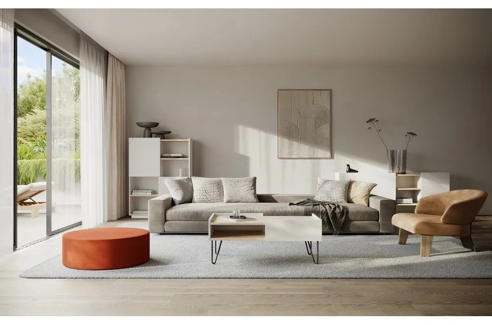 Biela matná knižnica 100x147 cm Nina - TemaHome