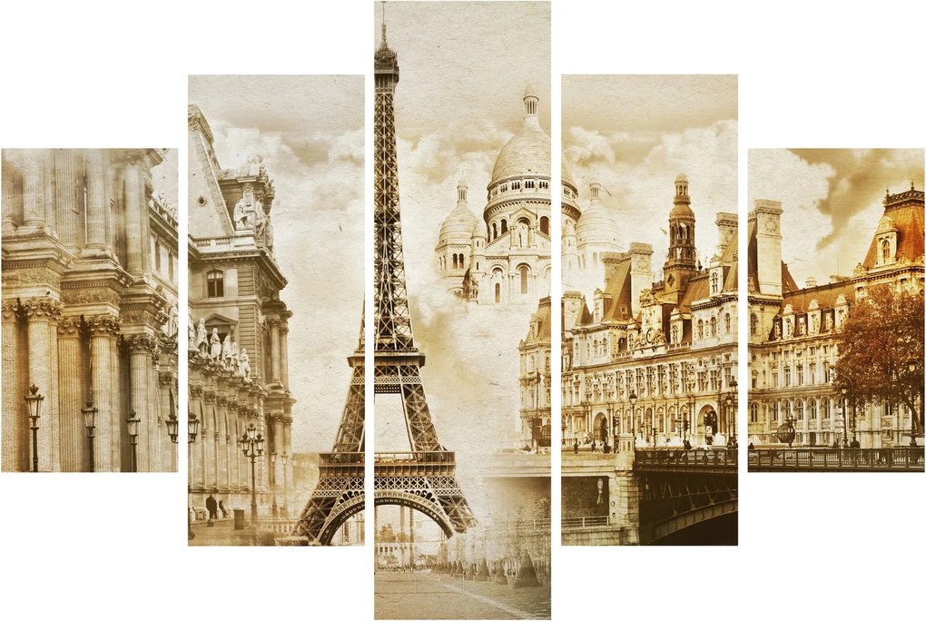 Obraz - Parížske pamiatky (150x105 cm)
