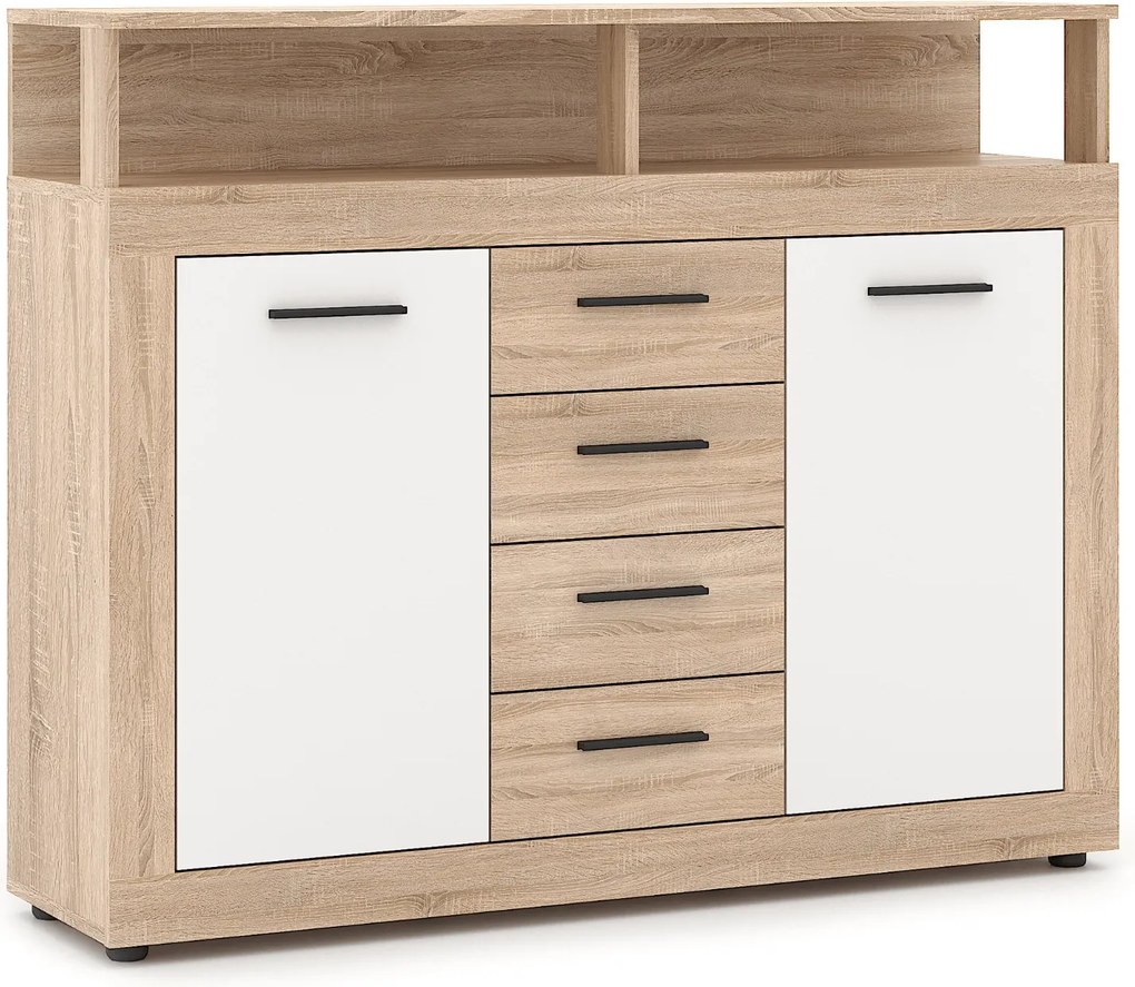 Vintino Komoda LARGO MIDI B 119,5 cm – dub sonoma / biela