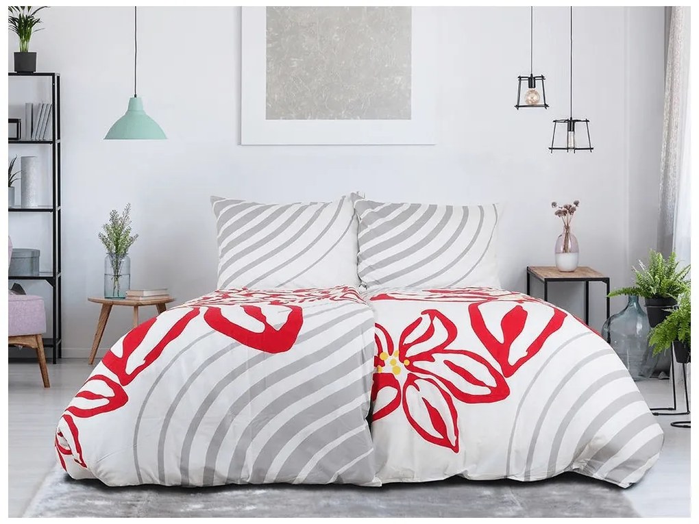 Bavlnené obliečky FLOERIC svetlosivé Rozmer obliečky: 70 x 90 cm | 140 x 200 cm