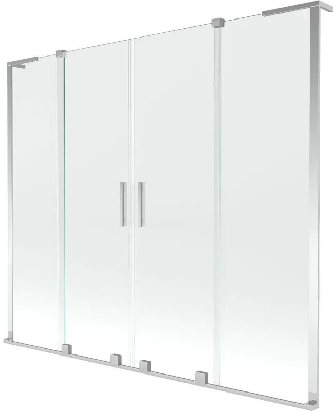 Mexen Velar L Duo, 2-krídlová posuvná vaňová zástena 200 x 150 cm, 8mm číre sklo, chrómová, 896-200-003-02-01