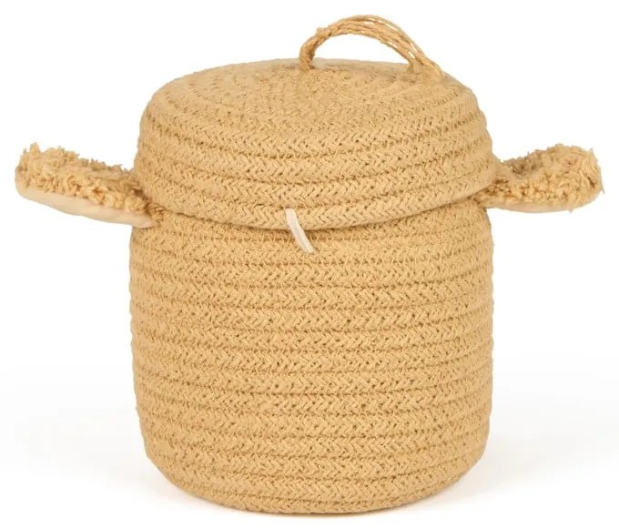 Žltý látkový detský kôš na hračky ø 13x15 cm Mini Charlie the Chicken – Lorena Canals