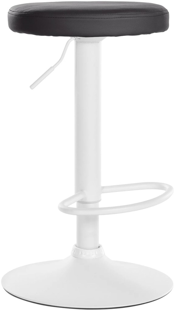 Barová stolička Ponte - koženka, biely rám - Čierna