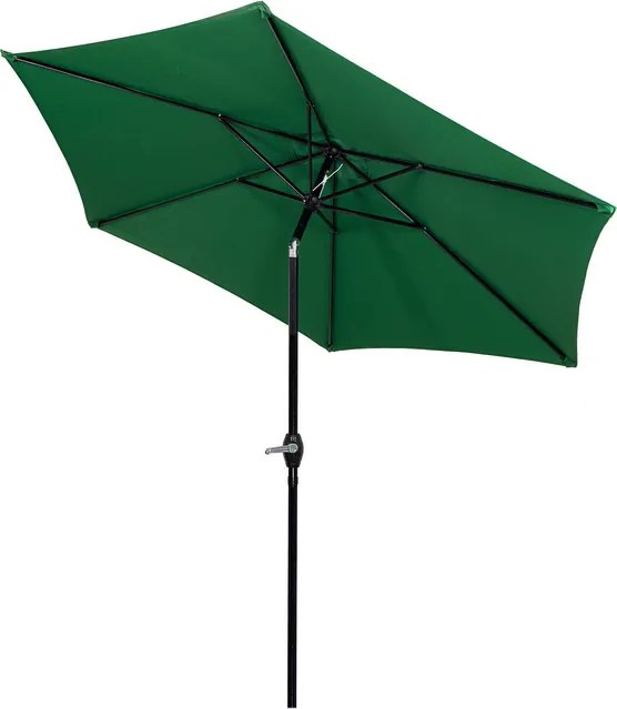 SPRINGOS Záhradný naklápací slnečník s kľukou 260 cm – tmavozelený GU0033