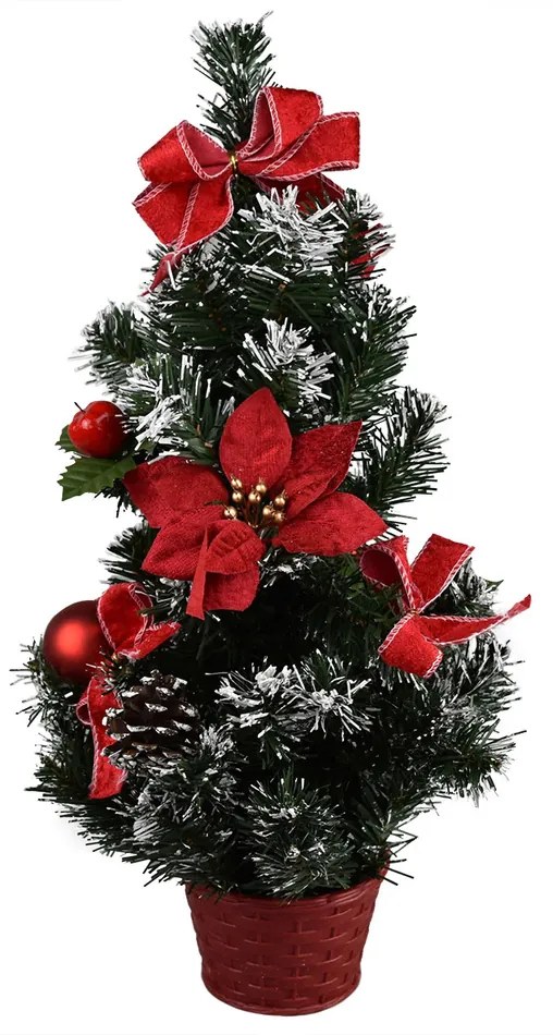Vianočný stromček s poinsettiou Rojo červená, 50 cm