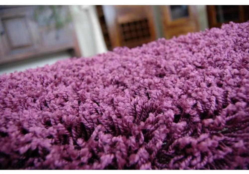 Kusový koberec Shaggy Roy fialový kruh 150cm