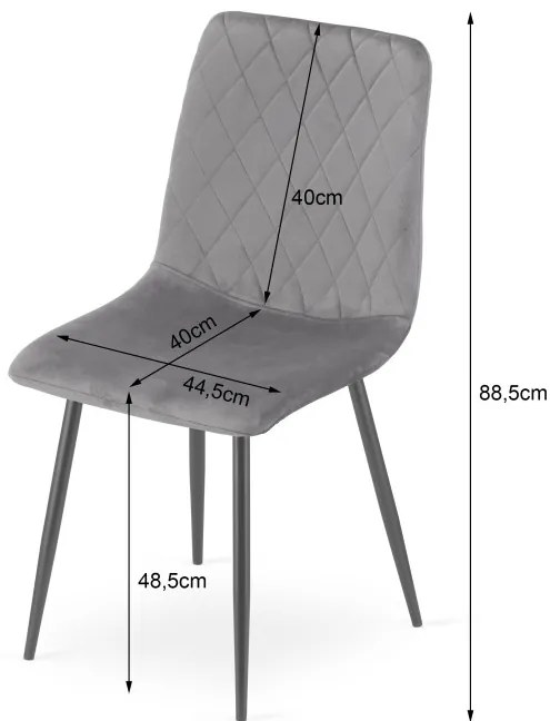 Jedálenská stolička TURIN zamatová, hnedá / čierne nohy