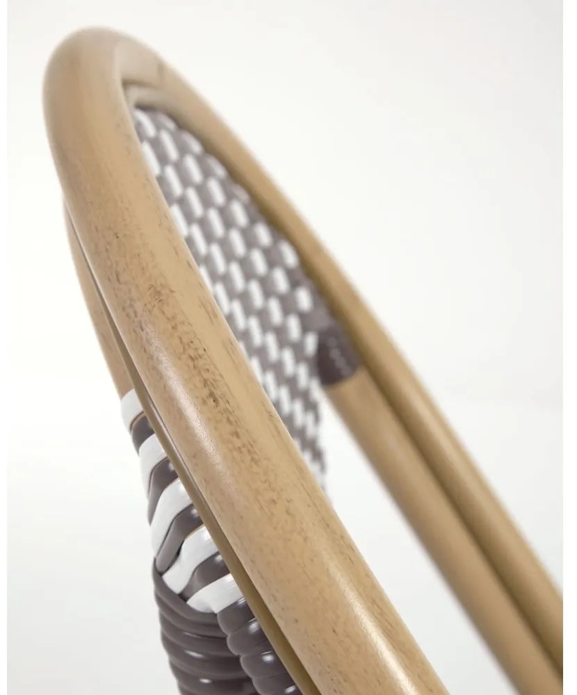 Bielo-hnedá vonkajšia stolička Kave Home Marilyn