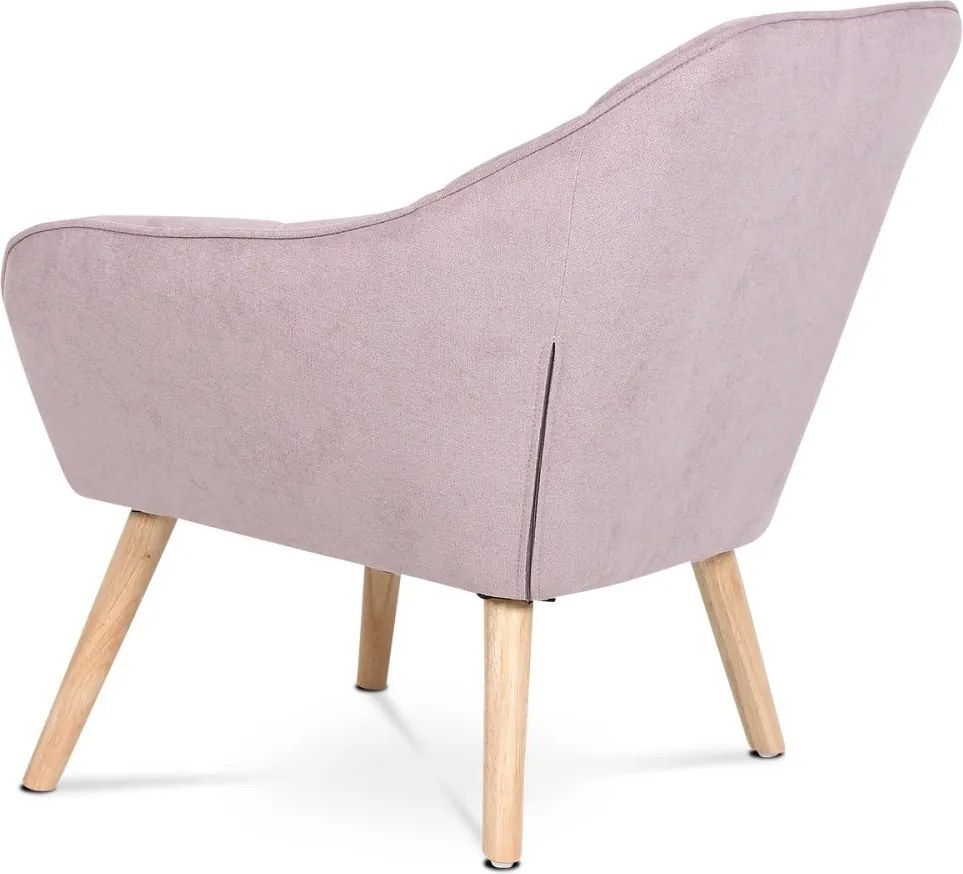 Relaxační křeslo ASPO — masiv, látka, růžová