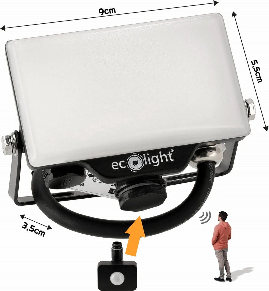 ECOLIGHT LED reflektor 10W 2v1 - studená biela