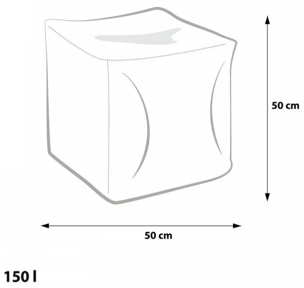 EF1036 Ecopuf Taburetka - CUBE - L ekokoža E11 - Tmavo modrá