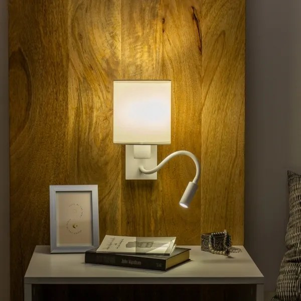 Brilagi - LED Flexibilná nástenná lampa NUBILA 1xE27/25W/230V + LED/3W biela