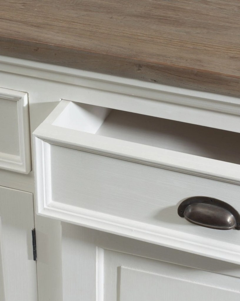 Komoda Brighton 180 x 55 x 95 cm white&amp;natural grey