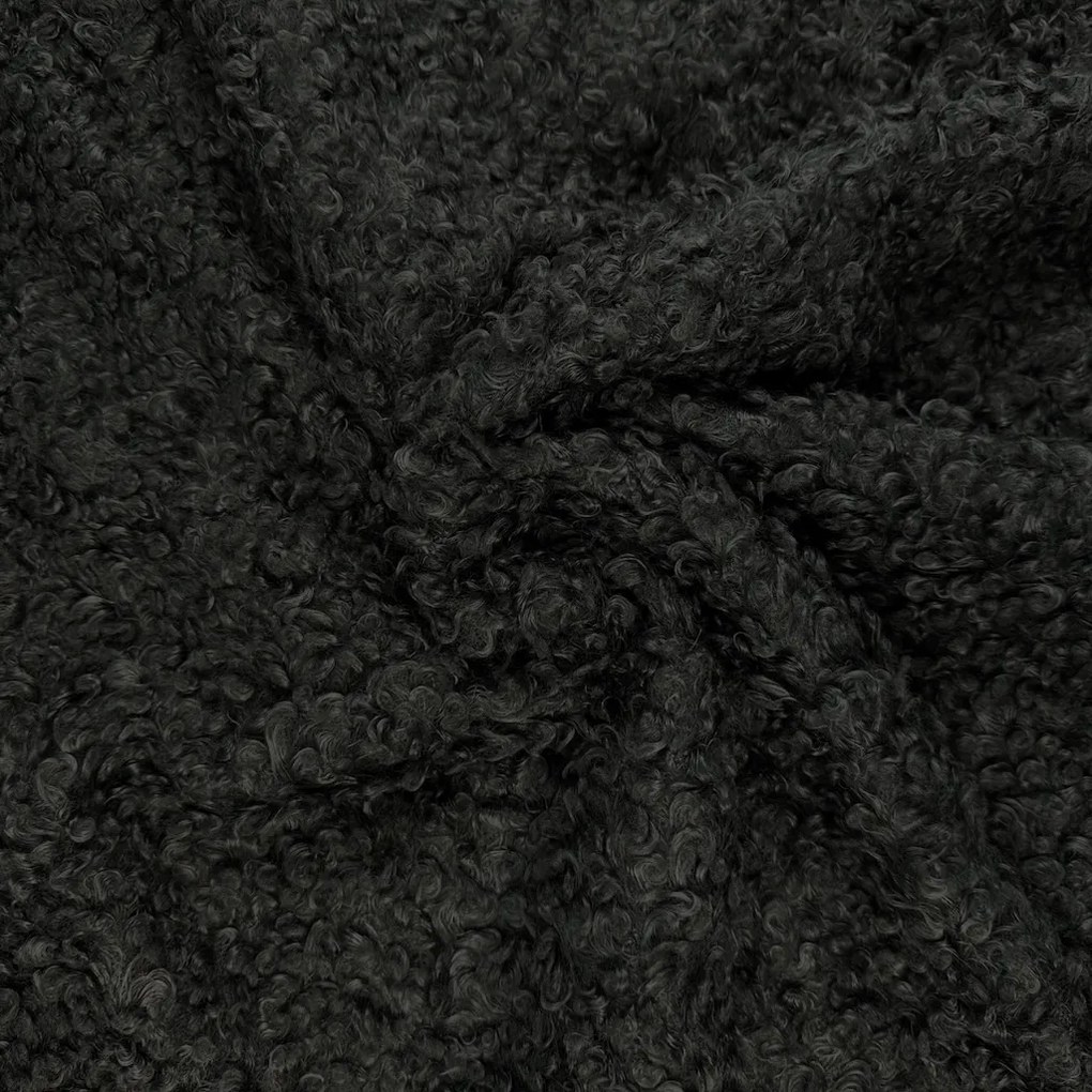 Metráž Kabátovina s vlnou Curly Boucle - Čierna
