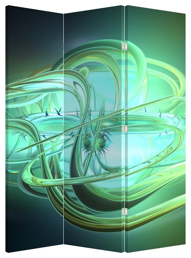 Paraván - Zelená abstrakcie (135 x 180 cm)
